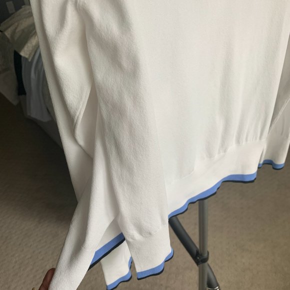 Aritzia White Scoop Turtleneck with Blue stripe - Picture 3 of 7